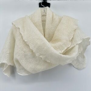 Lauren Ralph Lauren Open Knit Scarf Shawl Wrap Mohair Blend 84x19 Soft Cozy